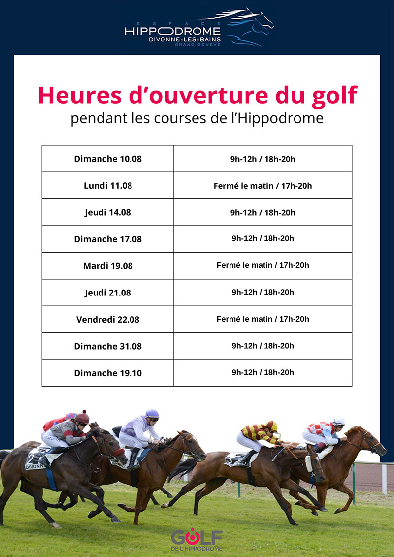 Horaires ouvertures en raison des courses